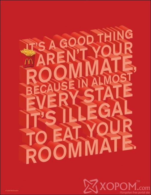 mcdonalds room mate small 79220 Best of the New Print Ads